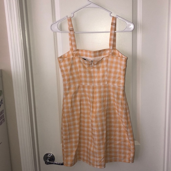 Yellow and White Plaid Dress - Picture 2 of 2